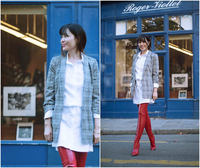 Plaid Blazer, mẫu áo thời thượng cho nàng văn phòng