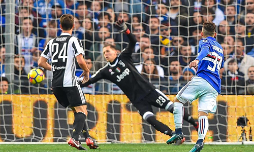 Juventus quật khởi cuối trận, vẫn trắng tay rời Sampdoria