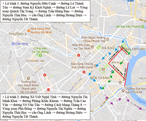 Nhiều đường trung tâm Sài Gòn bị cấm một ngày