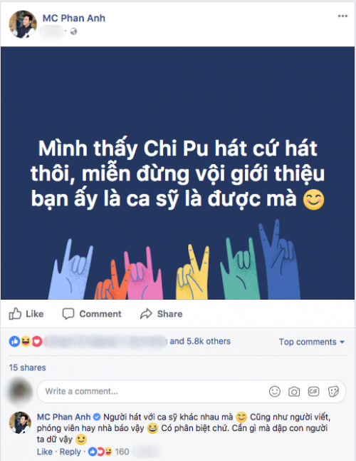 MC Phan Anh, Lam Trường và dàn sao Việt phản đối việc cấm Chi Pu đi hát MC Phan Anh, Lam Trường và dàn sao Việt phản đối việc cấm Chi Pu đi hát