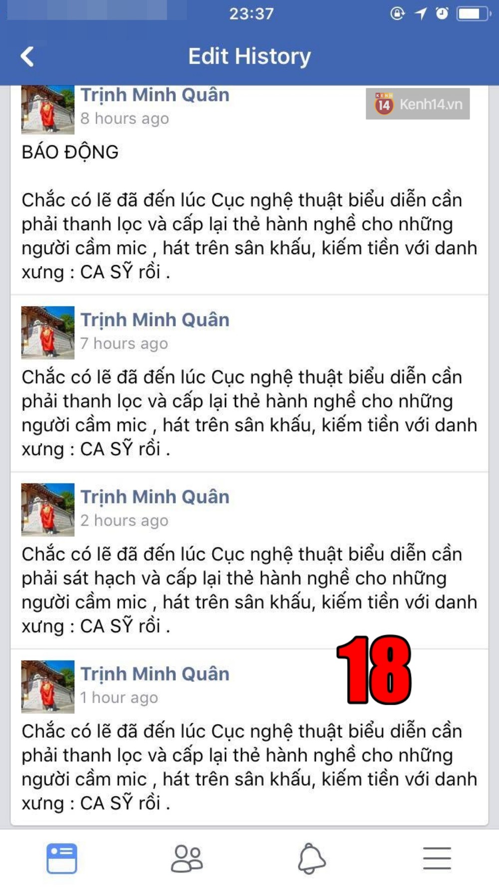 Người ta uốn lưỡi 7 lần trước khi nói, còn Minh Quân sửa hẳn MƯỜI TÁM lần khi đăng status dài 3 dòng đá xéo Chi Pu Người ta uốn lưỡi 7 lần trước khi nói, còn Minh Quân sửa hẳn MƯỜI TÁM lần khi đăng status dài 3 dòng đá xéo Chi Pu