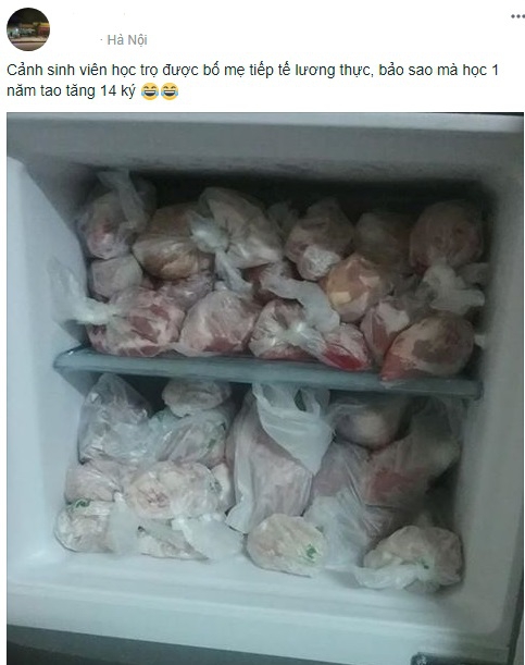 Sinh viên xa nhà thi nhau khoe đồ ăn chất thành núi bố mẹ gửi cho