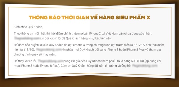 iPhone X chính hãng Việt Nam sẽ lỗi hẹn, nhà bán lẻ trả cọc cho khách hàng