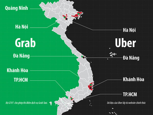 Cuộc chiến online: Uber, Grab tràn về tỉnh lẻ