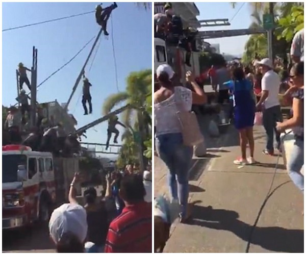 Clip: Gặp lỗi khi trình diễn, nhóm lính cứu hỏa bị ngã gãy xương