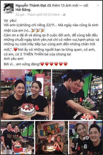 Thành Đạt chúc mừng sinh nhật Hải Băng sến hơn tỏ tình: Cảm ơn em đã dừng lại ở cuộc đời anh