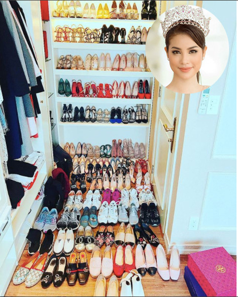 Khám phá tủ giày hàng hiệu của dàn sao Việt