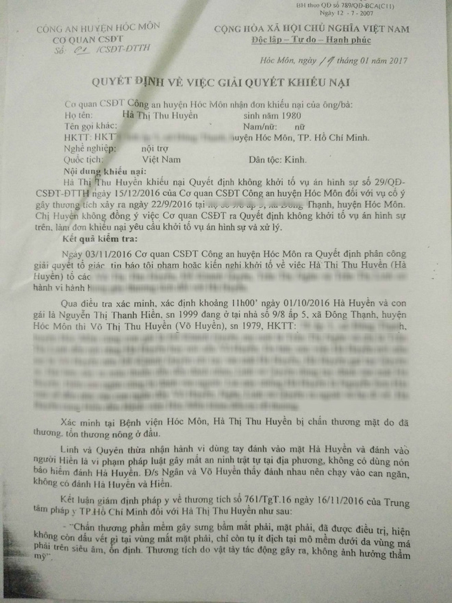 Bị người yêu của chồng kéo đến nhà đánh bầm mặt, chảy máu đầu, người phụ nữ hơn 1 năm đi kiện