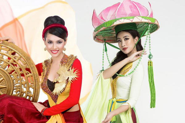 Đỗ Mỹ Linh bị chê sến khi diện áo tứ thân tại Miss World