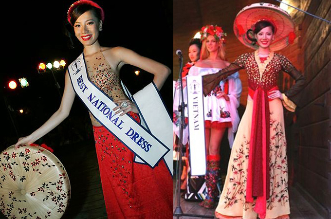 Đỗ Mỹ Linh bị chê sến khi diện áo tứ thân tại Miss World