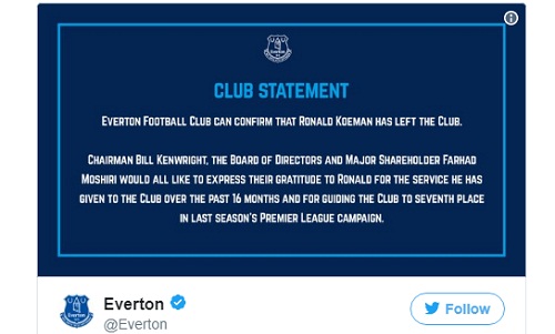 Everton sa thải Ronald Koeman