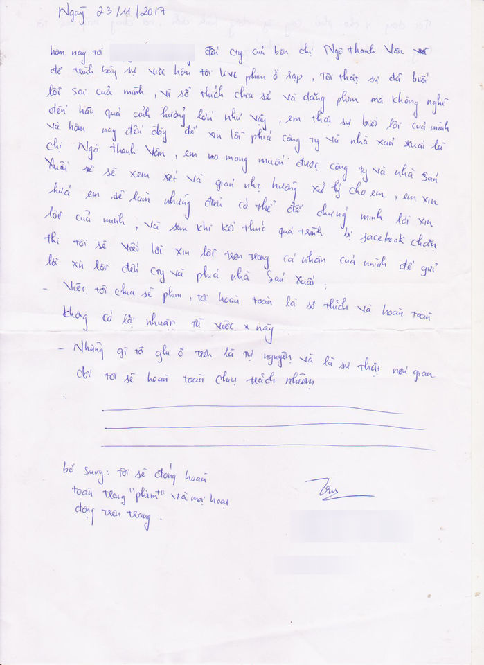 Ngô Thanh Vân chấp nhận lời xin lỗi của nam thanh niên quay lén phim Cô ba Sài Gòn