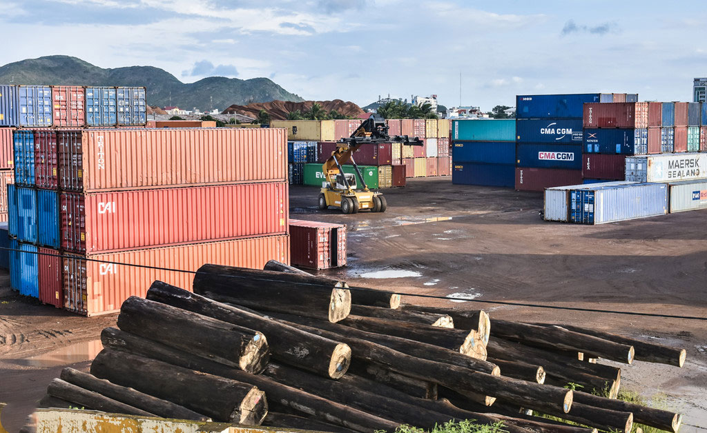 Nghĩa địa tàu hàng chìm khiến container chồng chất ở cảng Quy Nhơn