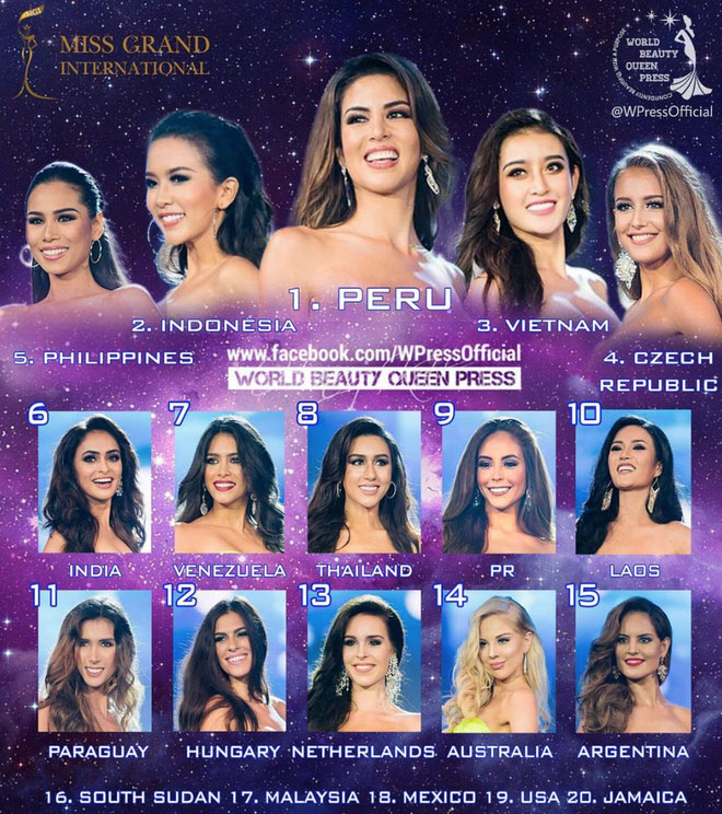 Miss Grand International: Chưa đến chung kết mà đã tràn ngập hình dự đoán đại diện Peru đăng quang