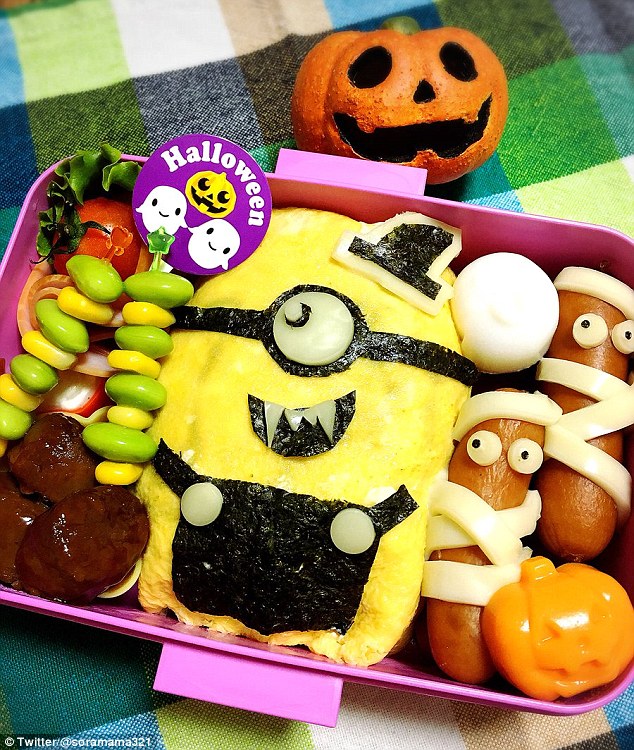 Những hộp cơm bento cho trẻ theo chủ đề Halloween vô cùng đáng yêu