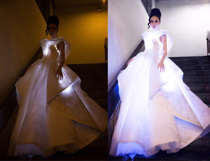 Angela Phương Trinh mặc đầm phát sáng đi trao giải MAMA