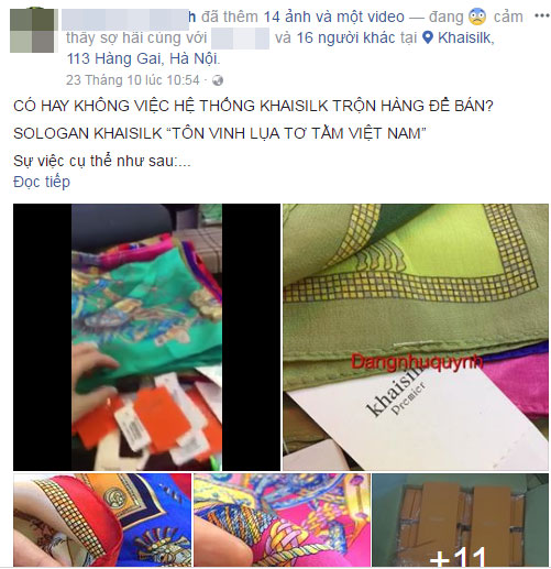 Người đầu tiên phanh phui cửa hàng Khaisilk bán lụa Trung Quốc: Tôi rất sốc và bất bình với việc làm của ông Hoàng Khải