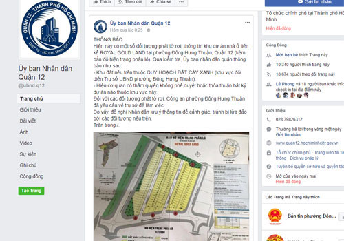 Quận ven Sài Gòn cảnh báo nạn lừa bán đất quy hoạch cây xanh