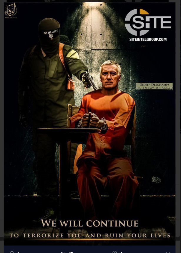 IS tung ảnh đe dọa xử tử HLV đội tuyển Pháp