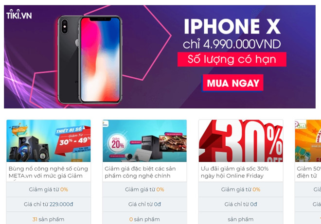 iPhone X giá 4,99 triệu, nhiều sản phẩm về 0 đồng dịp Online Friday