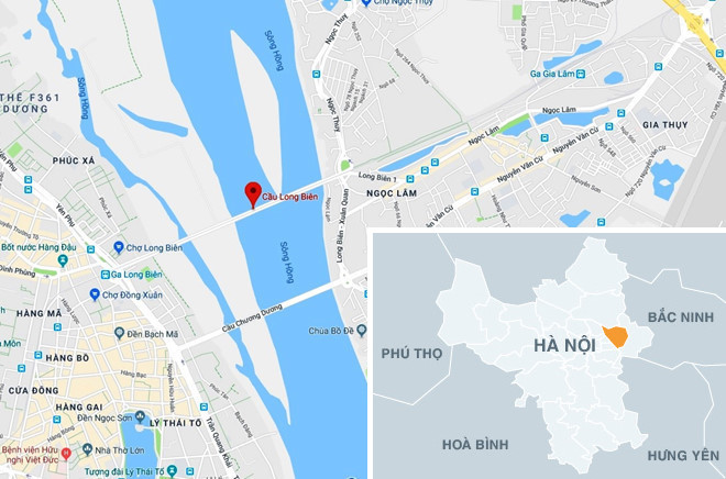 Bộ đội trục vớt quả bom sát chân cầu Long Biên