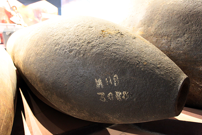 Cận cảnh loại bom M118 vừa được trục vớt tại chân cầu Long Biên