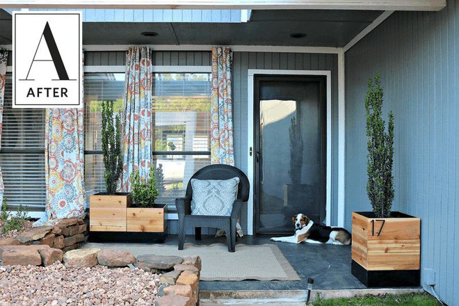 Sân vườn đầy gạch đá vụn và cây mục nát trở nên đẹp lung linh sau cải tạo