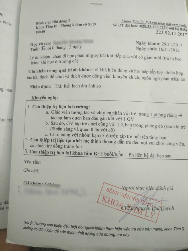 Mẹ của bé trai 5 tuổi bị bảo mẫu bạo hành ở Mầm Xanh: Cháu bị ám ảnh, liên tục khóc thét về đêm