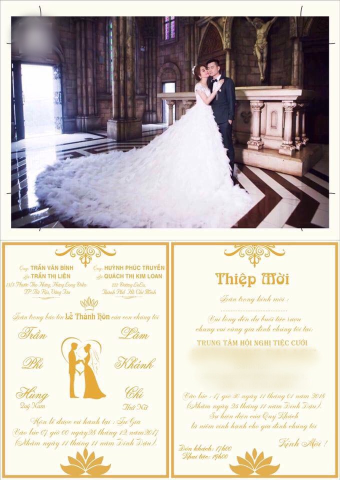 Hé lộ thiệp cưới giản dị của Lâm Khánh Chi và chồng kém 8 tuổi