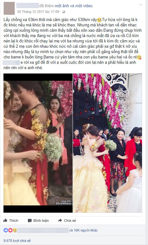 Clip cô dâu ôm cha mẹ khóc nức nở trong ngày cưới: Lấy chồng xa 53km thôi mà cảm giác như 530km vậy