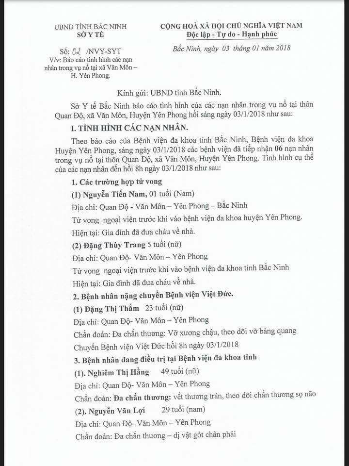 Danh tính hai em bé 1 tuổi và 5 tuổi tử vong thương tâm trong vụ nổ kinh hoàng ở Bắc Ninh Danh tính hai em bé 1 tuổi và 5 tuổi tử vong thương tâm trong vụ nổ kinh hoàng ở Bắc Ninh