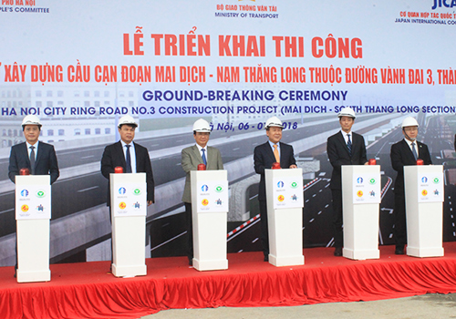 Khởi công đường trên cao đoạn Mai Dịch - Nam Thăng Long