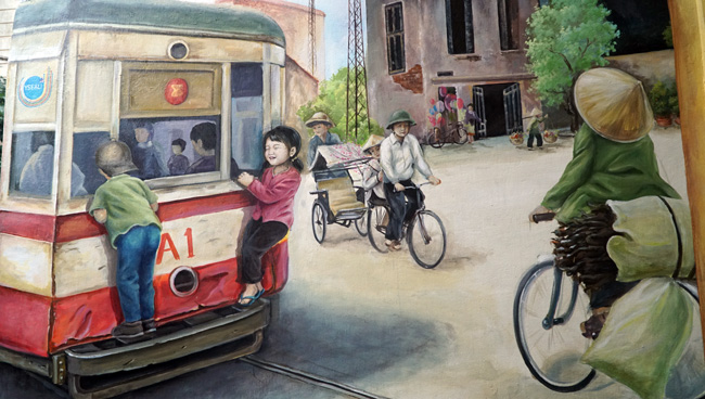 Độc đáo: Tranh 3D đẹp mê hồn trong khu tập thể Pháo Đài Láng