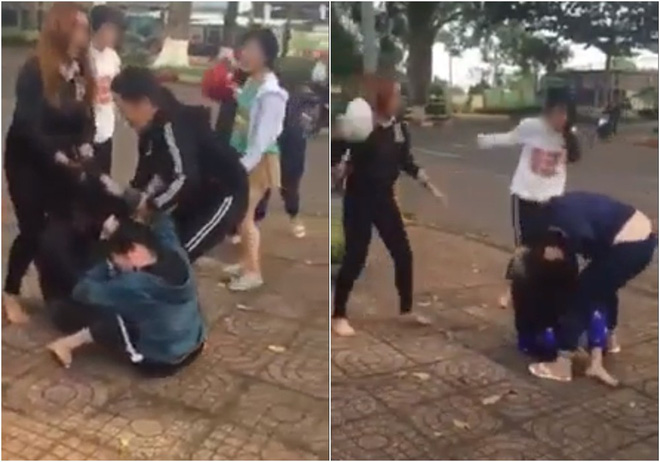 Clip 2 nhóm nữ sinh dùng mũ bảo hiểm đánh nhau khiến nhiều người bức xúc