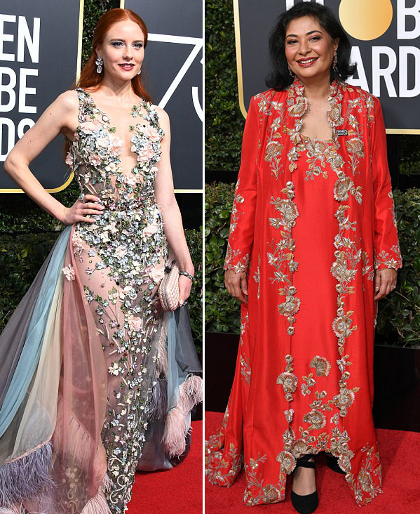 Nữ diễn viên Mỹ gây sốc vì mặc váy đỏ hở hang chơi trội ở Quả cầu vàng