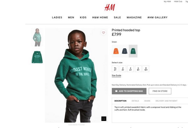H&M xin lỗi vì quảng cáo sản phẩm mang thông điệp phản cảm