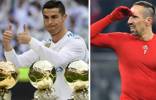 Ribery: Quả Bóng Vàng 2013 đáng ra thuộc về tôi chứ không phải Ronaldo