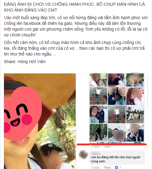 Vợ đăng ảnh du lịch hạnh phúc cùng chồng, bồ nhí nổi cơn ghen tung cả album ôm hôn nhau để chọc tức