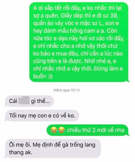 Chưa đến Tết, các chị đã thi nhau nhắn tin đòi quà em mặc áo size M, tóc em xác xơ, và đây là phản ứng của các anh chồng