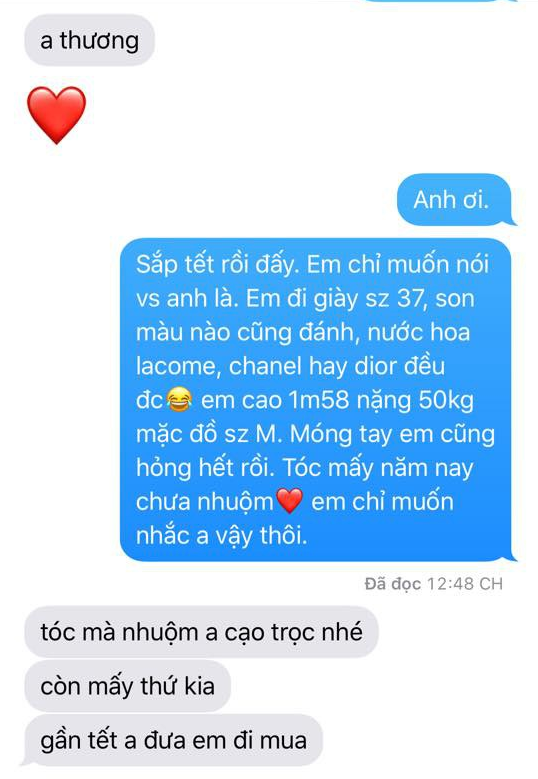 Chưa đến Tết, các chị đã thi nhau nhắn tin đòi quà em mặc áo size M, tóc em xác xơ, và đây là phản ứng của các anh chồng