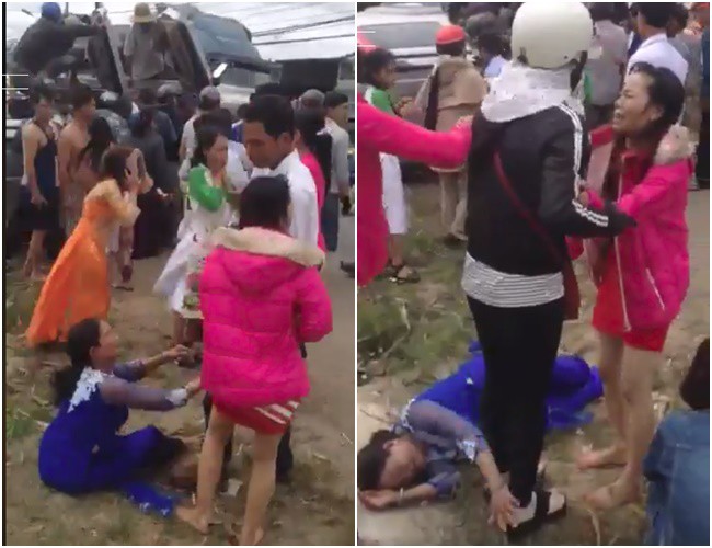 Clip kinh hoàng: Nhiều người hoảng loạn khóc lóc thảm thiết sau khi xe rước dâu bị lật nghiêng trên đường