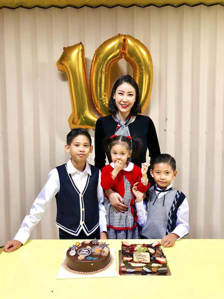Hoa hậu Hà Kiều Anh rạng rỡ bên chồng đại gia trong ngày sinh nhật con trai tròn 10 tuổi