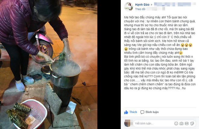 Trời lạnh căm căm 3 độ C, bà mẹ chồng này vẫn dậy từ mờ sáng gói bánh chưng chiều con dâu