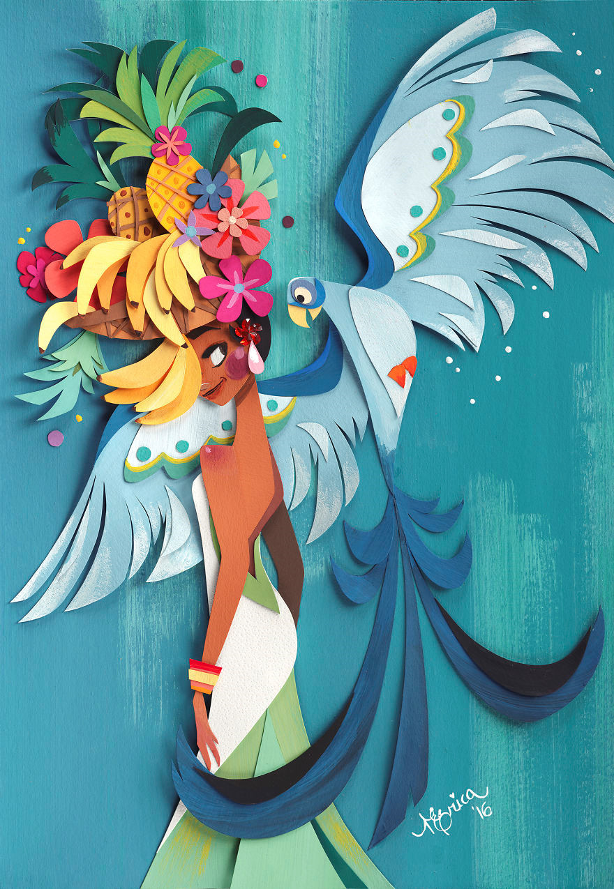 Nữ nghệ sĩ sáng tạo những bức tranh đầy màu sắc từ giấy và kéo