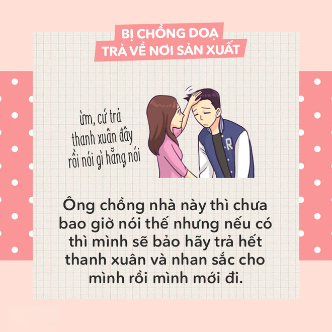 Bị chồng dọa trả về nơi sản xuất, các mẹ hãy đáp trả bằng những câu cực ngầu sau đây