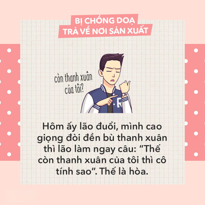 Bị chồng dọa trả về nơi sản xuất, các mẹ hãy đáp trả bằng những câu cực ngầu sau đây