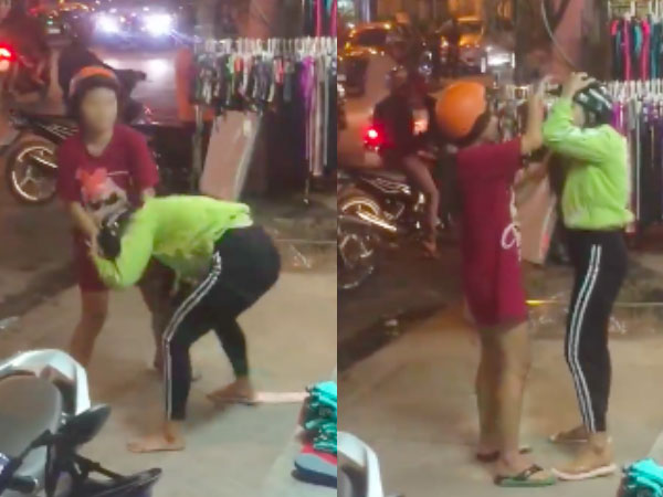 Bắt quả tang chồng chở bồ nhí đi ngoài đường, vợ bầu nhanh chóng lao đến túm tóc đánh ghen dằn mặt