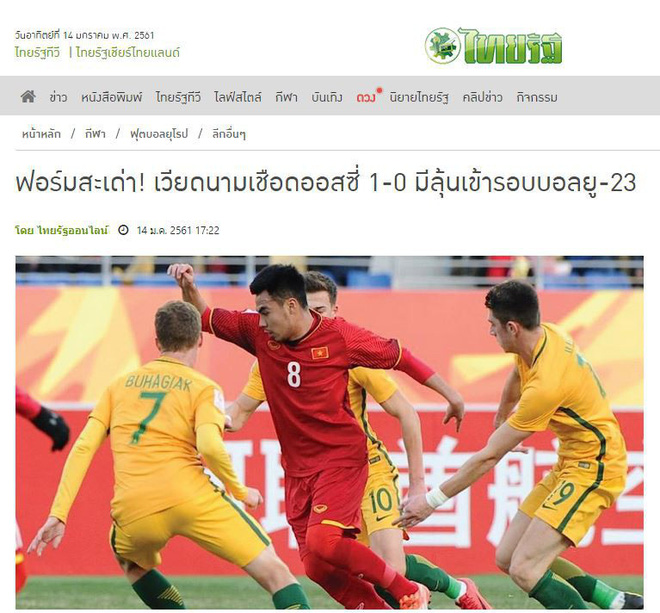 Báo Thái sốc, khen U23 Việt Nam là thể diện của ASEAN Báo Thái sốc, khen U23 Việt Nam là thể diện của ASEAN