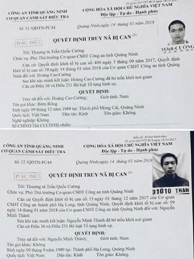 Hai bị can bỏ trốn khi đang nằm trong bệnh viện có ba lớp rào