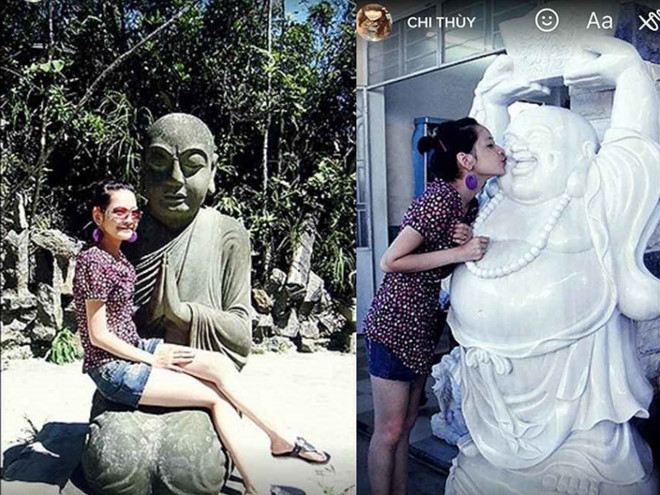 Chi Pu xin lỗi khán giả vì những bức ảnh khiếm nhã với tượng Phật